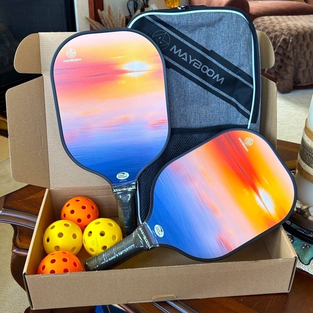 Brand New USAPA Approved Pickleball Set with 2 Paddles, 4 Balls, Carrying Bag